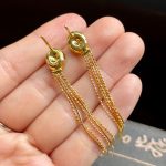 Icy green jadeite earrings inlaid with 18K gold - Image 6