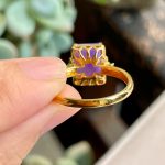 Icy Violet Jadeite Ring with Gold and Diamonds - Image 4