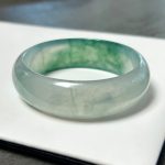 Icy Green Flower Jadeite Imperial Concubine Bracelet (54.9-49.2mm) - Image 4