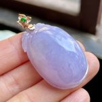 Glutinous Ice Violet Jade Melon Pendant - Image 3