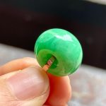 Icy Jadeite Peace Buckle Pendant (Gold Buckle) - Image 2