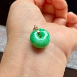 Icy Jadeite Peace Buckle Pendant (Gold Buckle) - Image 4