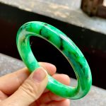 Glutinous Ice Green Round Jade Bracelet (54.1mm)