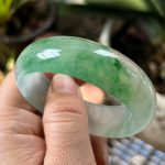 Icy Green Flower Jadeite Imperial Concubine Bracelet (54.9-49.2mm) - Image 2