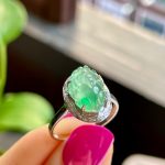 High icy green jadeite Pixiu ring - Image 2
