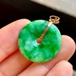 Icy Jadeite Peaceful Buckle Pendant (Gold Buckle) - Image 3