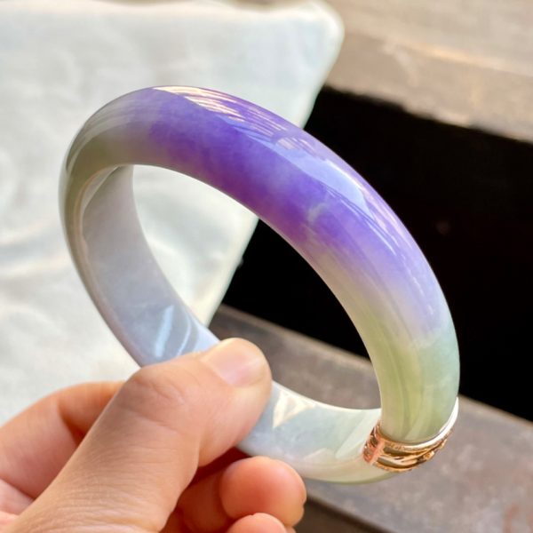 Icy Violet Jade Bracelet (58.2mm)