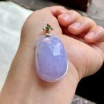 Glutinous Ice Violet Jade Melon Pendant - Image 4