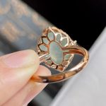 Ice Glass Jadeite Qingshui Ring with Gold and Diamonds - Image 3