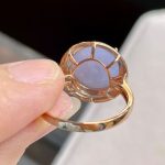 Icy Violet Jadeite Ring with Gold and Diamonds - Image 5