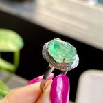 High icy green jadeite Pixiu ring