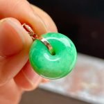 Icy Jadeite Peace Buckle Pendant (Gold Buckle) - Image 3