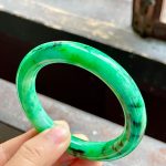 Glutinous Ice Green Round Jade Bracelet (54.1mm) - Image 3