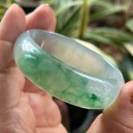 Icy Green Flower Jadeite Imperial Concubine Bracelet (54.9-49.2mm) - Image 6