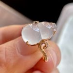 Icy jade gourd ring with gold and diamonds - Image 6