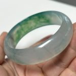 Icy Green Flower Jadeite Imperial Concubine Bracelet (54.9-49.2mm) - Image 3