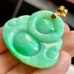 Icy Jade Buddha Pendant with a Gold Buckle - Image 4