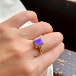 Icy Violet Jadeite Ring with Gold and Diamonds - Image 2