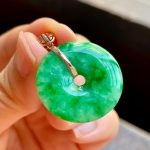 Icy Jadeite Peaceful Buckle Pendant (Gold Buckle)