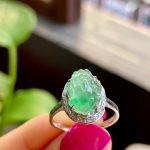 High icy green jadeite Pixiu ring - Image 3