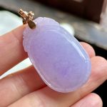 Glutinous Ice Violet Jade Melon Pendant - Image 2