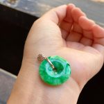 Icy Jadeite Peaceful Buckle Pendant (Gold Buckle) - Image 4